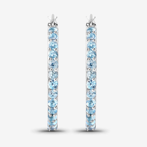 1.73 Carat Genuine Swiss Blue Topaz .925 Sterling Silver Earrings  DestGlow