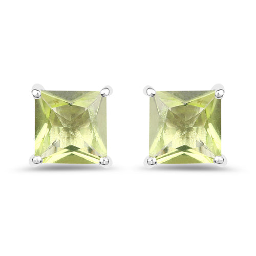2.00 Carat Genuine Peridot .925 Sterling Silver Earrings  DestGlow