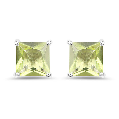 2.00 Carat Genuine Peridot .925 Sterling Silver Earrings  DestGlow