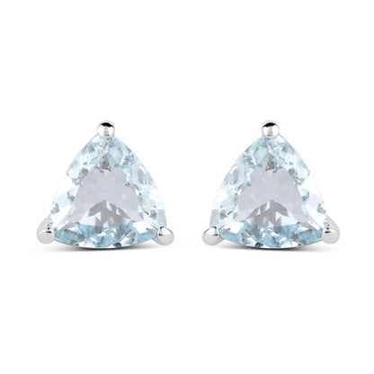 1.26 Carat Genuine Aquamarine .925 Sterling Silver Earrings  DestGlow