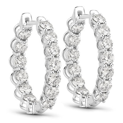 2.52 Carat Genuine Lab Grown Diamond 14K White Gold Earrings  DestGlow