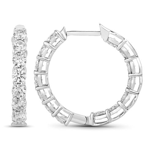 2.52 Carat Genuine Lab Grown Diamond 14K White Gold Earrings  DestGlow