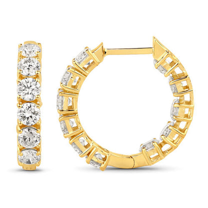 3.08 Carat Genuine Lab Grown Diamond 14K Yellow Gold Earrings by Bids.com