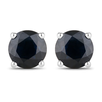 1.70 Carat Genuine Blue Sapphire 10K White Gold Earrings by Bids.com