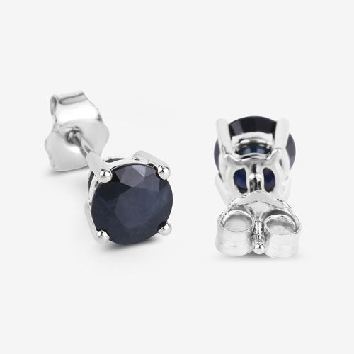 1.70 Carat Genuine Blue Sapphire 10K White Gold Earrings by Bids.com