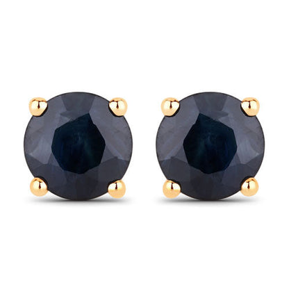 1.70 Carat Genuine Blue Sapphire 10K Yellow Gold Earrings by Bids.com