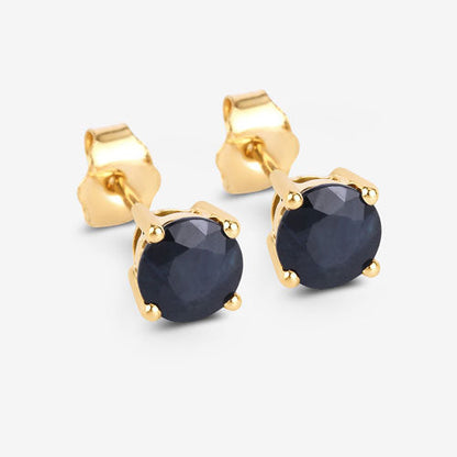 1.70 Carat Genuine Blue Sapphire 10K Yellow Gold Earrings by Bids.com