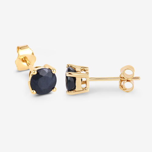 1.70 Carat Genuine Blue Sapphire 10K Yellow Gold Earrings by Bids.com