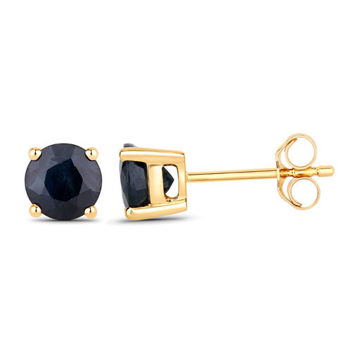 1.70 Carat Genuine Blue Sapphire 10K Yellow Gold Earrings by Bids.com