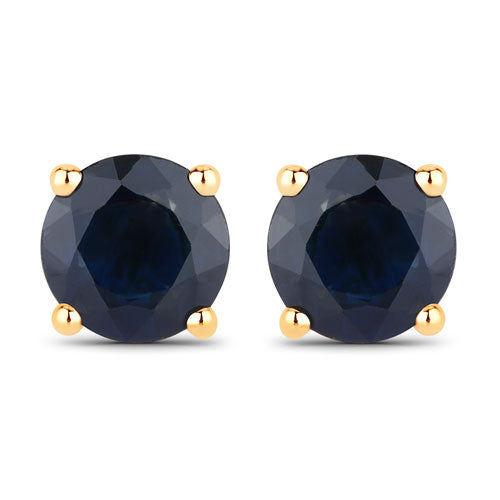 1.70 Carat Genuine Blue Sapphire 14K Yellow Gold Earrings by Bids.com