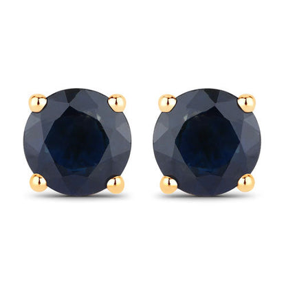 1.70 Carat Genuine Blue Sapphire 14K Yellow Gold Earrings by Bids.com