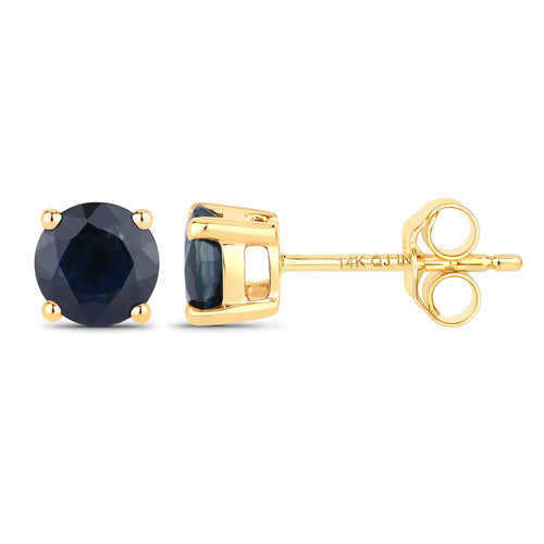 1.70 Carat Genuine Blue Sapphire 14K Yellow Gold Earrings by Bids.com