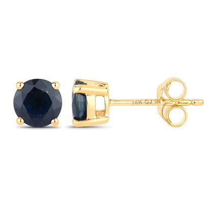 1.70 Carat Genuine Blue Sapphire 14K Yellow Gold Earrings by Bids.com