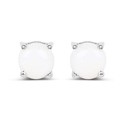 1.18 Carat Genuine Opal .925 Sterling Silver Earrings  DestGlow