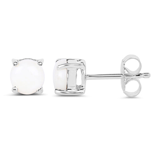 1.18 Carat Genuine Opal .925 Sterling Silver Earrings  DestGlow