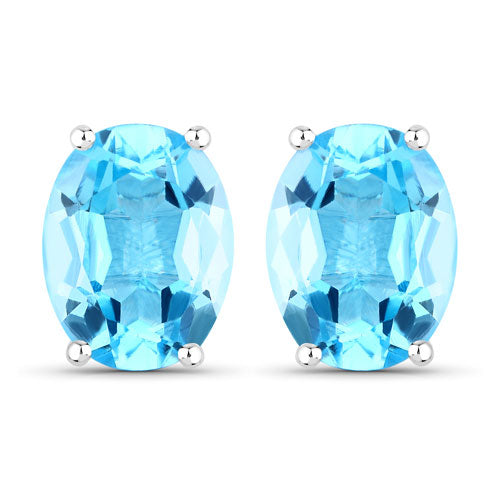 4.00 Carat Genuine Swiss Blue Topaz .925 Sterling Silver Earrings by Bids.com