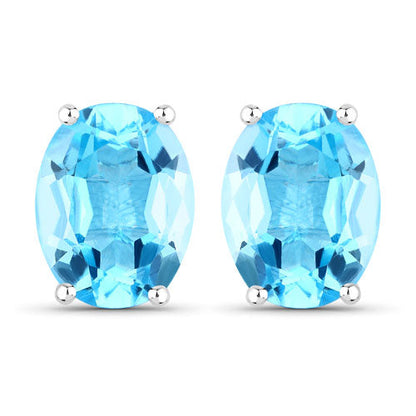 4.00 Carat Genuine Swiss Blue Topaz .925 Sterling Silver Earrings by Bids.com