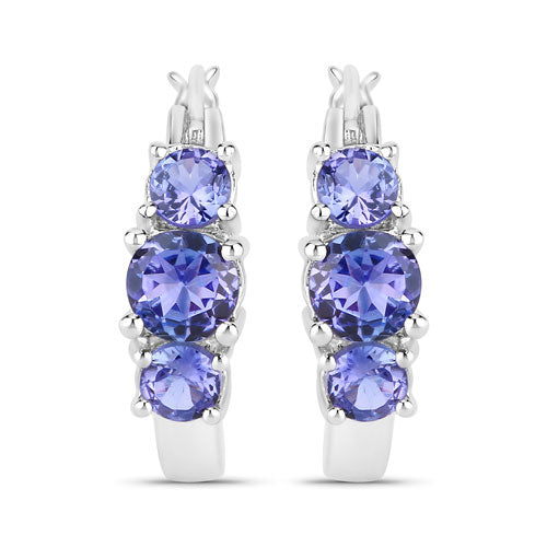 1.58 Carat Genuine Tanzanite .925 Sterling Silver Earrings  DestGlow