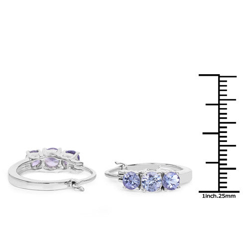 1.58 Carat Genuine Tanzanite .925 Sterling Silver Earrings  DestGlow