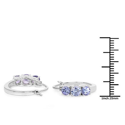 1.58 Carat Genuine Tanzanite .925 Sterling Silver Earrings  DestGlow