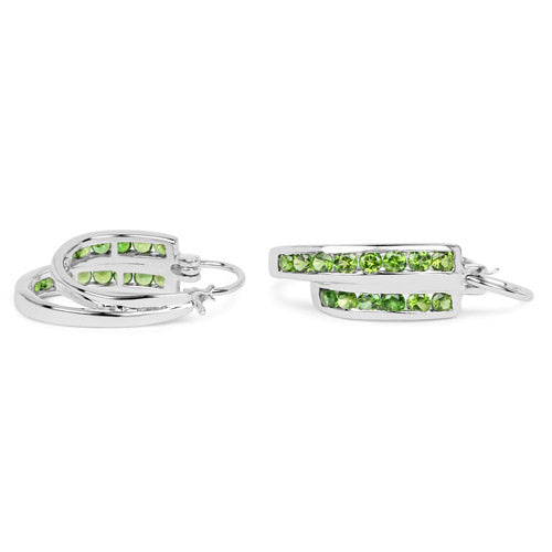 1.68 Carat Genuine Chrome Diopside .925 Sterling Silver Earrings  DestGlow