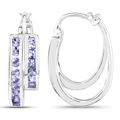 1.40 Carat Genuine Tanzanite .925 Sterling Silver Earrings  DestGlow