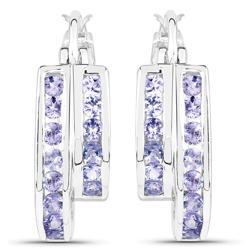 1.40 Carat Genuine Tanzanite .925 Sterling Silver Earrings  DestGlow