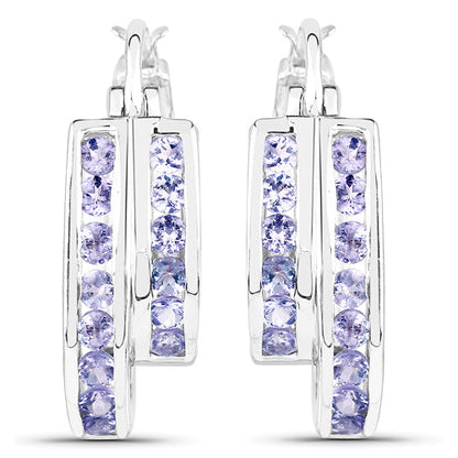 1.40 Carat Genuine Tanzanite .925 Sterling Silver Earrings  DestGlow