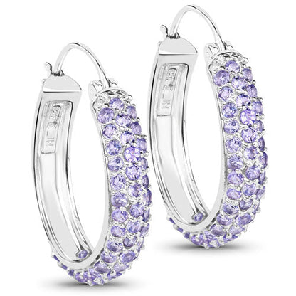 3.06 Carat Genuine Tanzanite .925 Sterling Silver Earrings by Bids.com