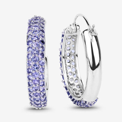 3.06 Carat Genuine Tanzanite .925 Sterling Silver Earrings by Bids.com