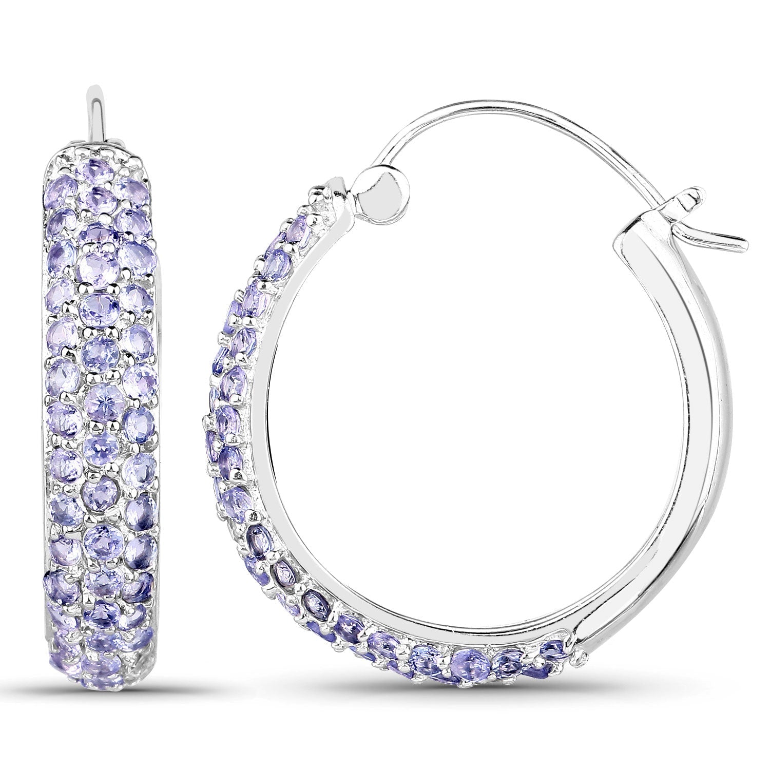 3.06 Carat Genuine Tanzanite .925 Sterling Silver Earrings 