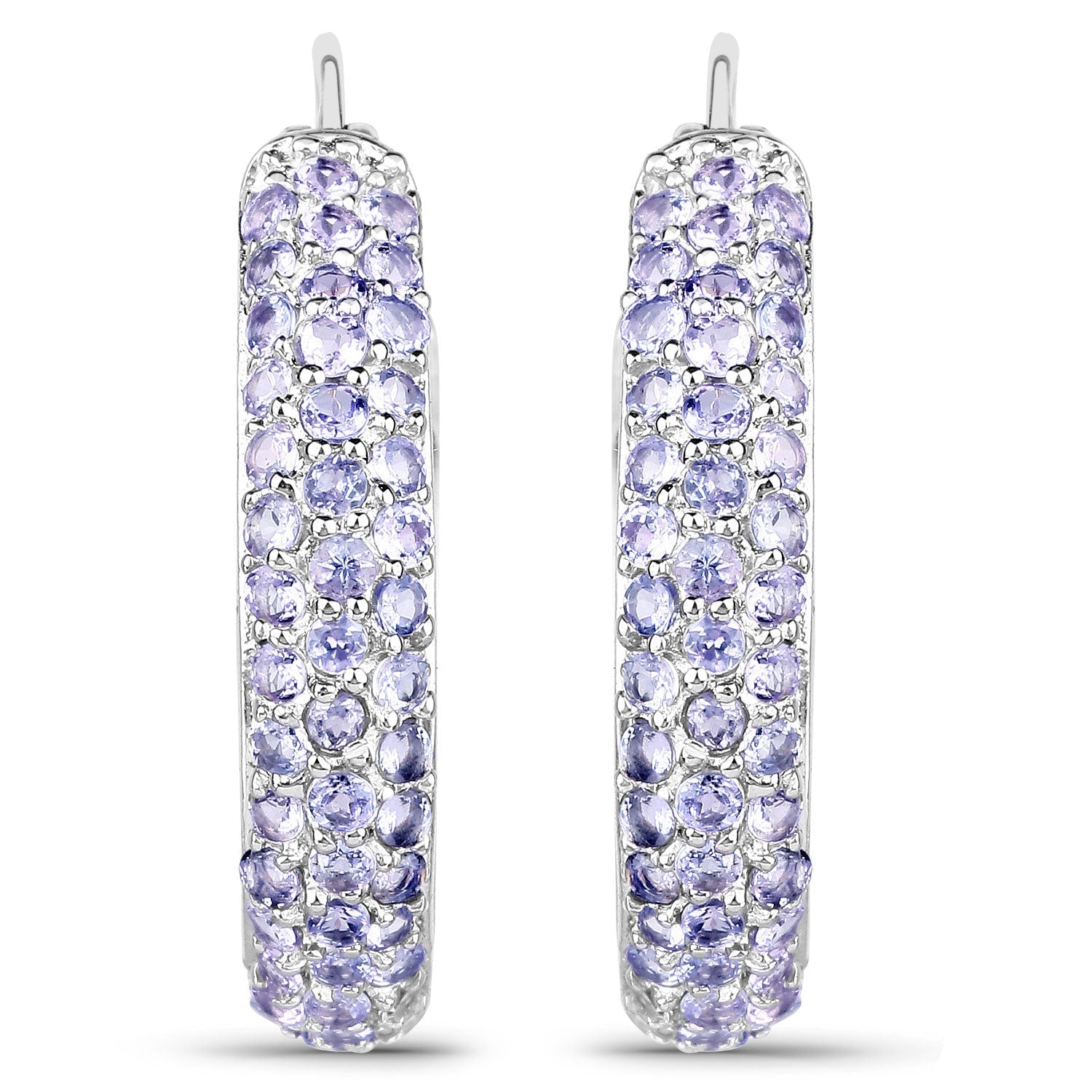 3.06 Carat Genuine Tanzanite .925 Sterling Silver Earrings 