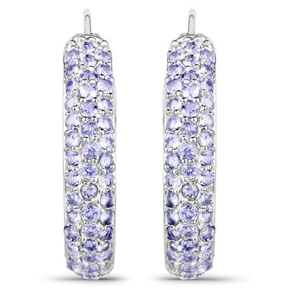 3.06 Carat Genuine Tanzanite .925 Sterling Silver Earrings by Bids.com