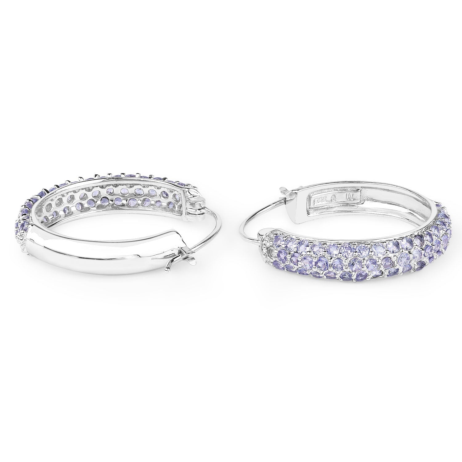 3.06 Carat Genuine Tanzanite .925 Sterling Silver Earrings 