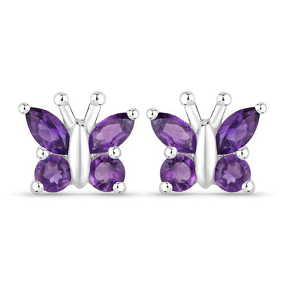 1.00 Carat Genuine Amethyst .925 Sterling Silver Earrings by Bids.com