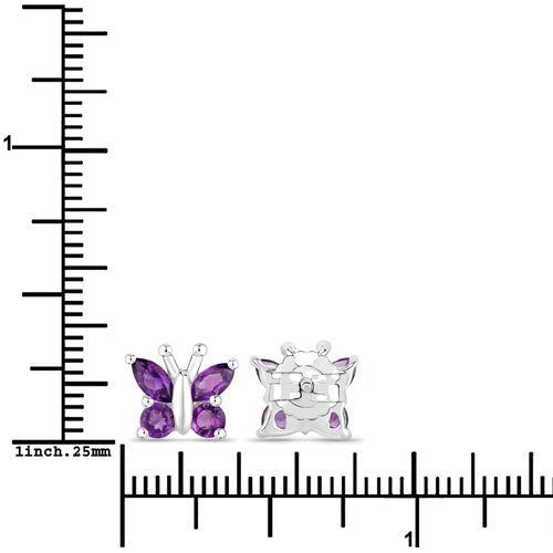 1.00 Carat Genuine Amethyst .925 Sterling Silver Earrings by Bids.com