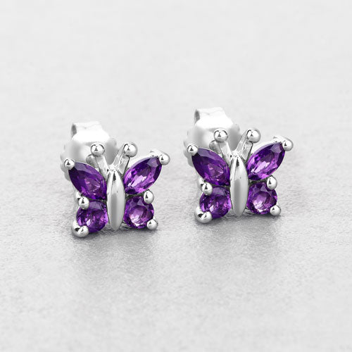 1.00 Carat Genuine Amethyst .925 Sterling Silver Earrings by Bids.com