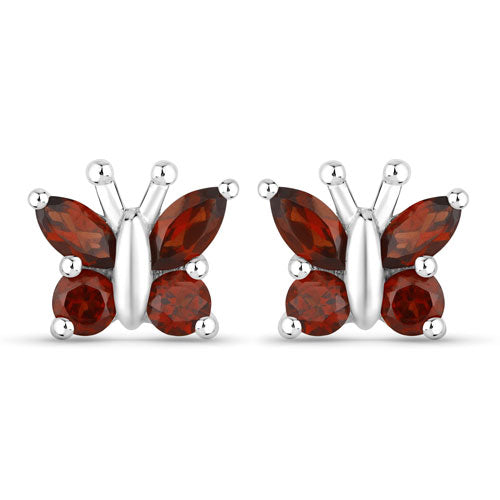 1.28 Carat Genuine Garnet .925 Sterling Silver Earrings by Bids.com