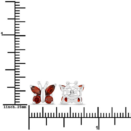1.28 Carat Genuine Garnet .925 Sterling Silver Earrings by Bids.com