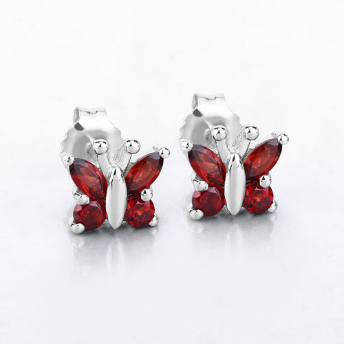 1.28 Carat Genuine Garnet .925 Sterling Silver Earrings by Bids.com