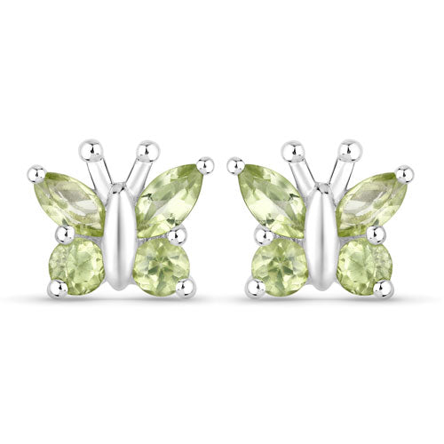 1.00 Carat Genuine Peridot .925 Sterling Silver Earrings by Bids.com