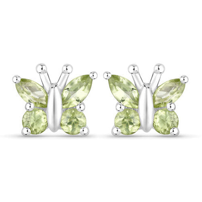 1.00 Carat Genuine Peridot .925 Sterling Silver Earrings by Bids.com