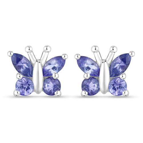 0.96 Carat Genuine Tanzanite .925 Sterling Silver Earrings  DestGlow