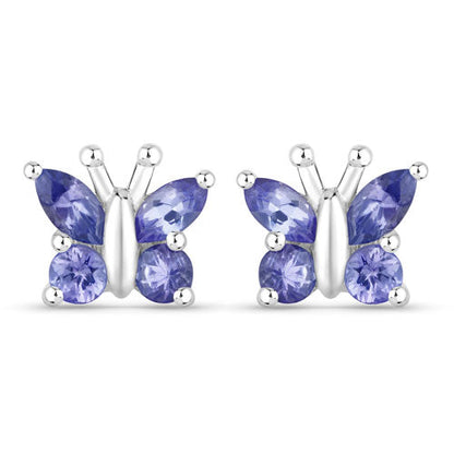 0.96 Carat Genuine Tanzanite .925 Sterling Silver Earrings  DestGlow