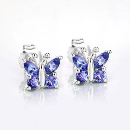 0.96 Carat Genuine Tanzanite .925 Sterling Silver Earrings  DestGlow