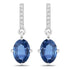 1.95 Carat Genuine Blue Sapphire and White Diamond 14K White Gold Earrings by Bids.com