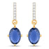 1.95 Carat Genuine Blue Sapphire and White Diamond 14K Yellow Gold Earrings by Bids.com