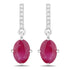 1.75 Carat Genuine Ruby and White Diamond 10K White Gold Earrings by Bids.com
