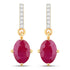 1.75 Carat Genuine Ruby and White Diamond 10K Yellow Gold Earrings by Bids.com