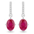 1.75 Carat Genuine Ruby and White Diamond 14K White Gold Earrings by Bids.com